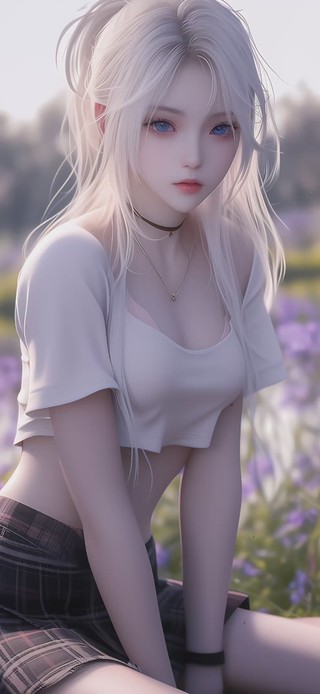 花丛中女孩