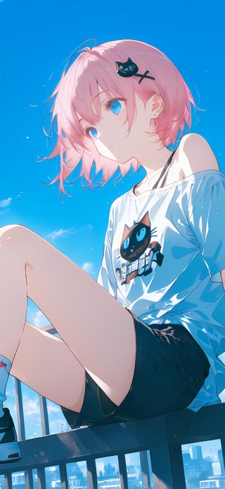 栏杆上的女孩