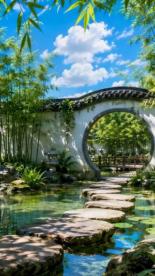 竹庭夏景