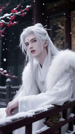 雪中美男