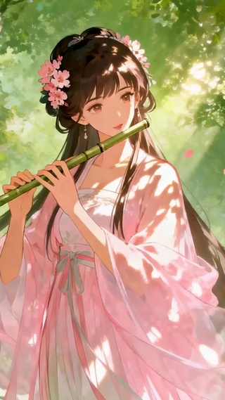 古风美少女吹萧