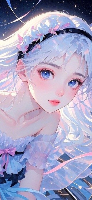 飞行赏游星空的少女
