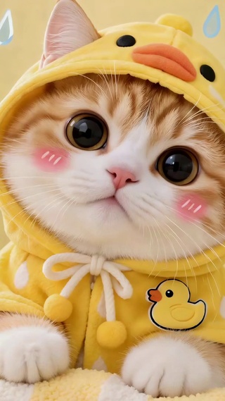 小黄鸭装橘猫