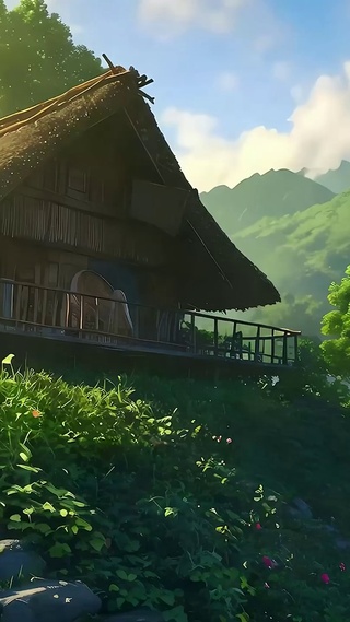 白云树木山川