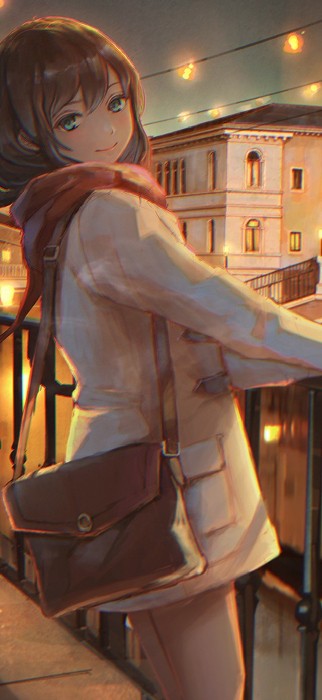 4K唯美夜色甜美女生