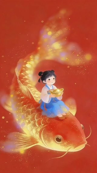 红色锦鲤壁纸