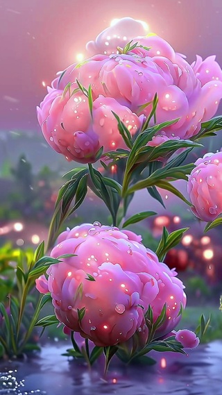 粉粉的牡丹花