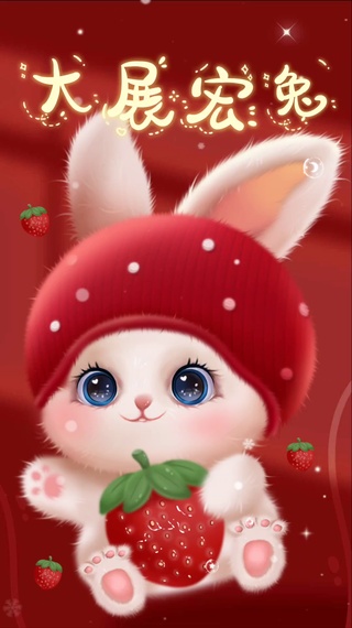 大展宏兔祝福草莓兔