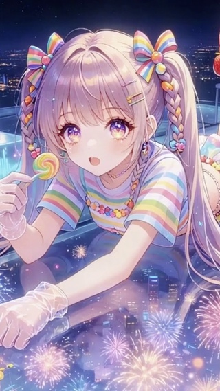 童心少女的云端糖果梦境
