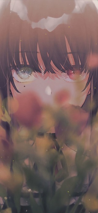 手捧鲜花