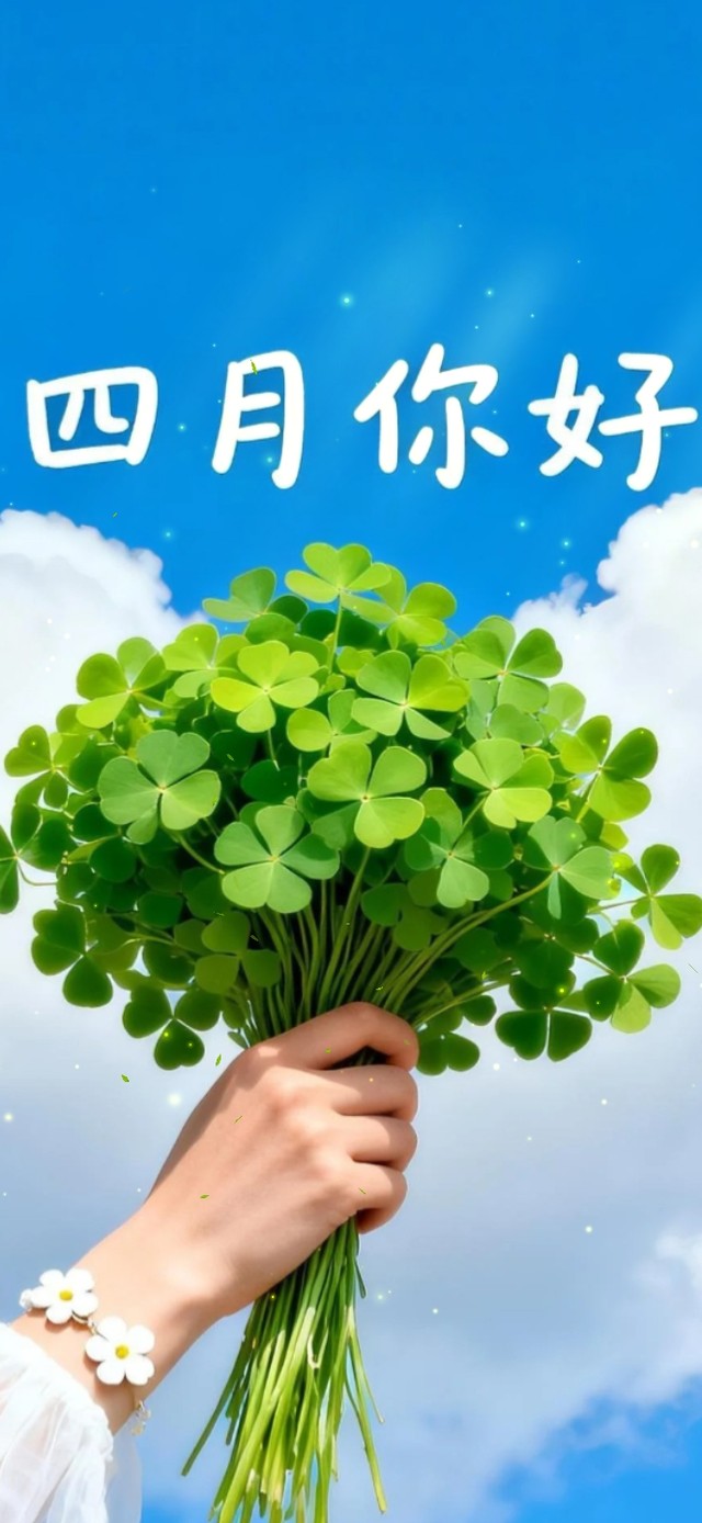 清新蓝天四叶草