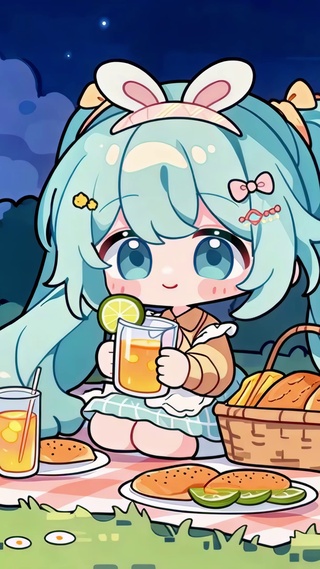 月夜野餐小美好