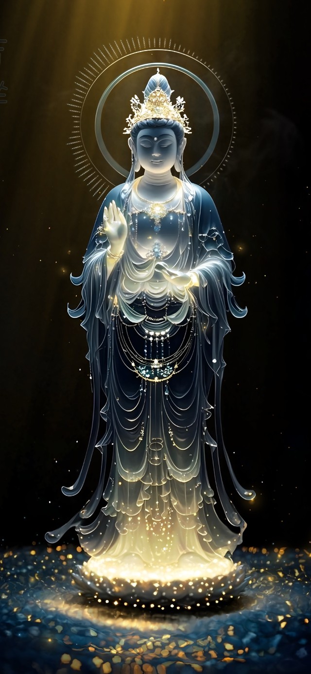 三山聚财 转运吸金 水晶普陀佛