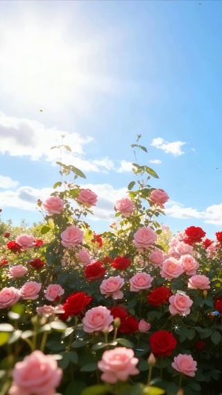 蓝天白云花草树木