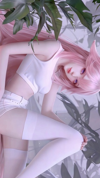 粉毛白丝气质女神