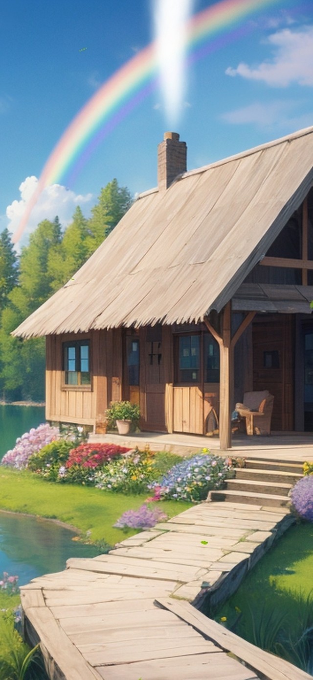 河边的彩虹小屋
