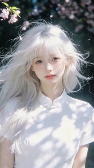 樱花白发少女