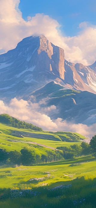 绿色护眼高山草地