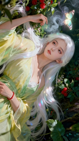 古风治愈系纯欲白发荧光美人儿