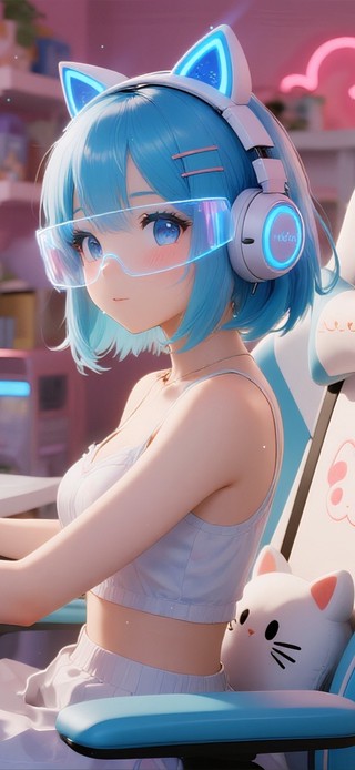 赛博电竞猫耳少女