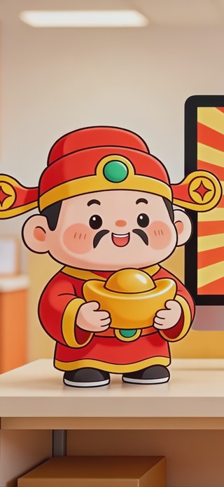 可爱开工大吉桌面