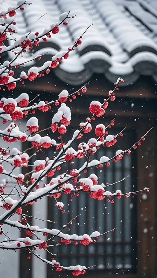 雪落梅梢