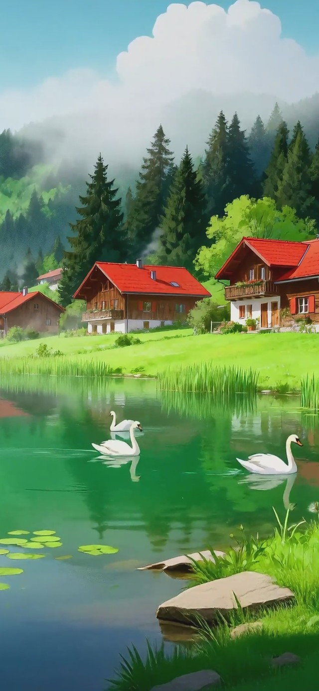 山畔雅居天鹅湖