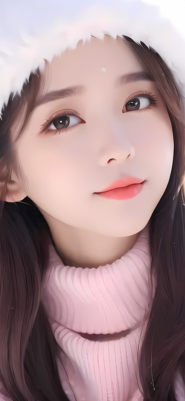 可爱雪中的女孩