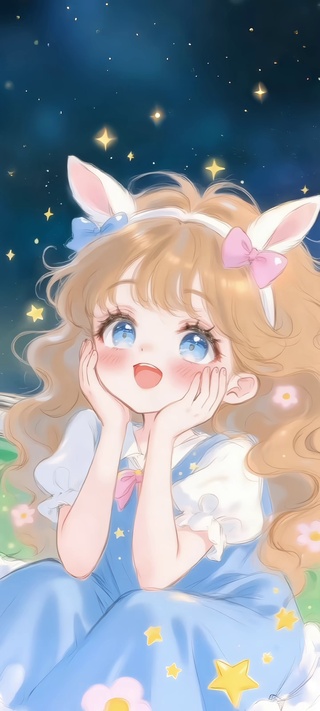 星夜萌兔梦幻颜少女
