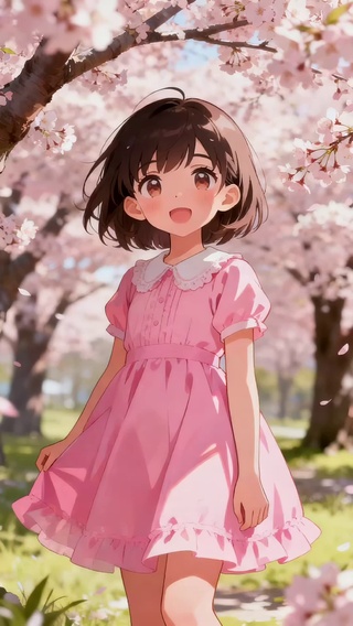 樱花树下女孩
