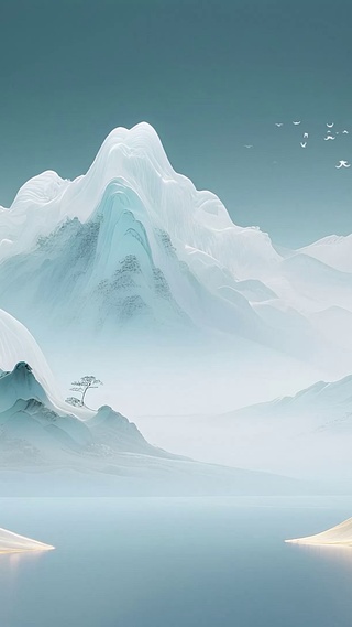 唯美古风山水画