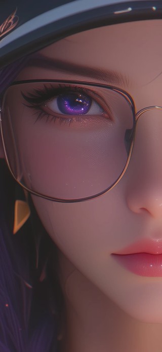 可爱眼镜女孩