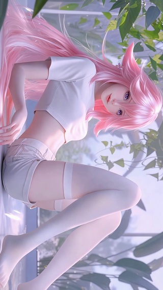 粉毛长腿白丝萝莉