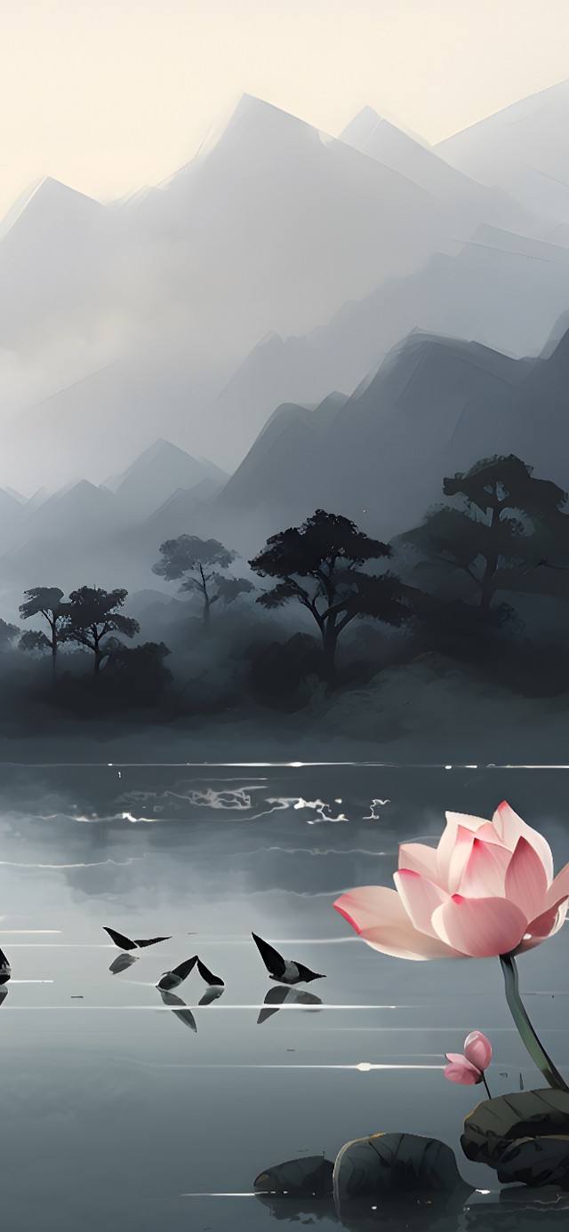 水墨荷塘