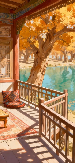 沙漠胡杨林小屋