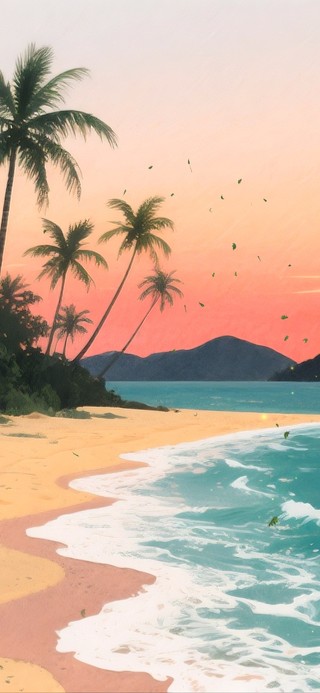 落日大海