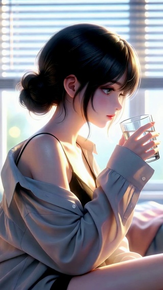 晨光卧室二次元美少女