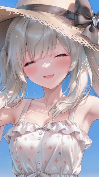 夏甜草帽少女