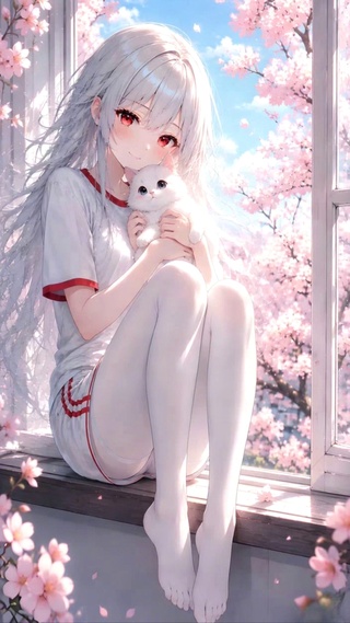 女孩和猫