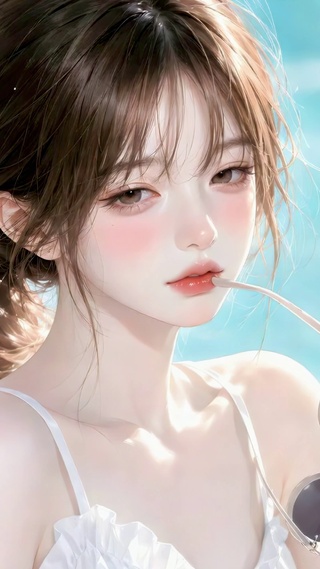 纯欲系泳池边的夏日甜妹