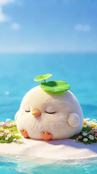 海滩的萌鸡