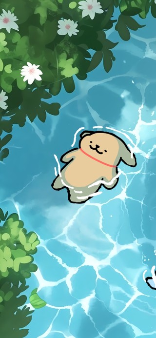 可爱线条小狗清凉派对