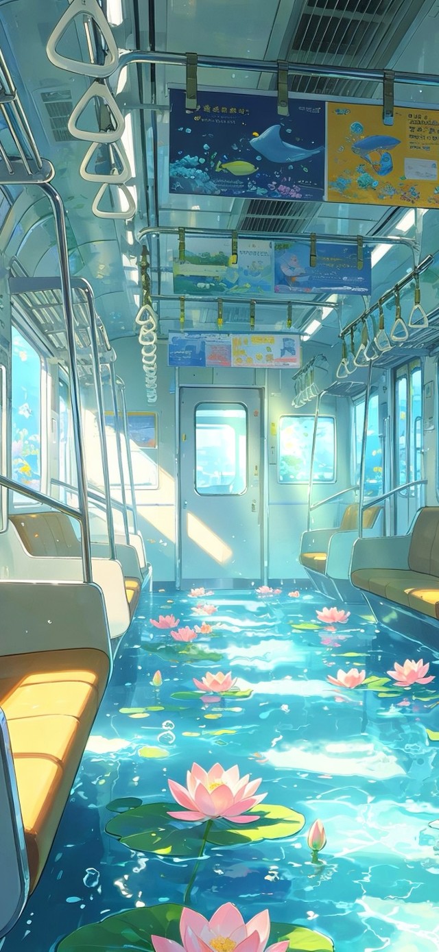 凉爽海底荷花列车