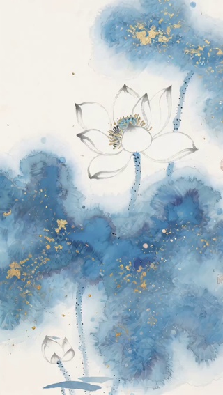 水墨莲花