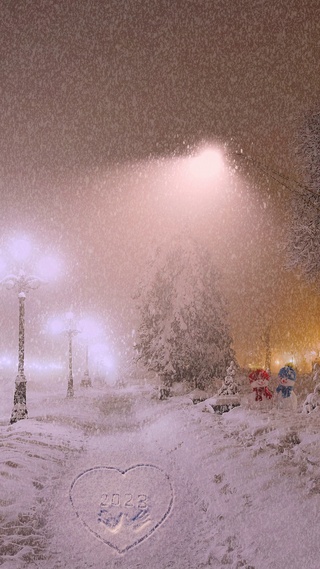 可爱雪人治愈雪景