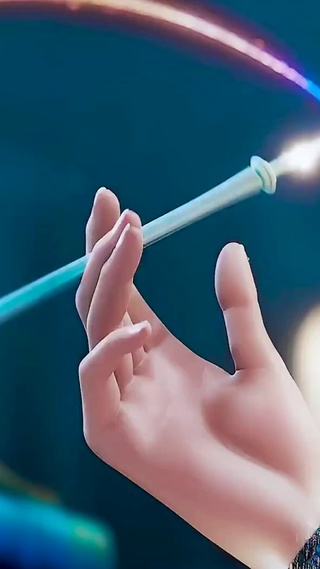 玩转笔的美丽女孩 
