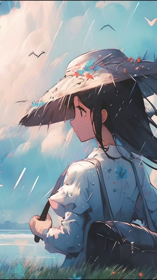 雨中少女