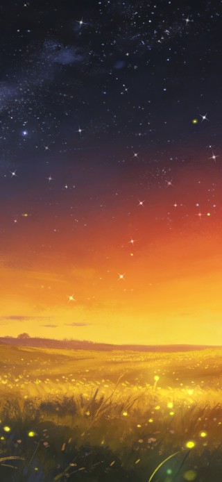 花漾壁纸|晚霞星空的温柔暮色