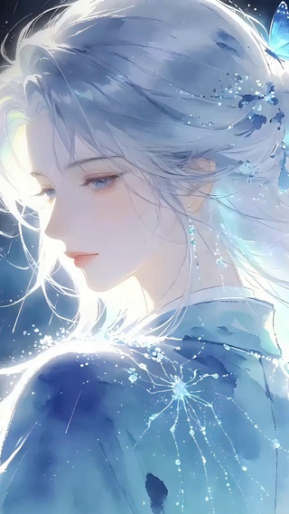 唯美梦幻侧颜动漫少女