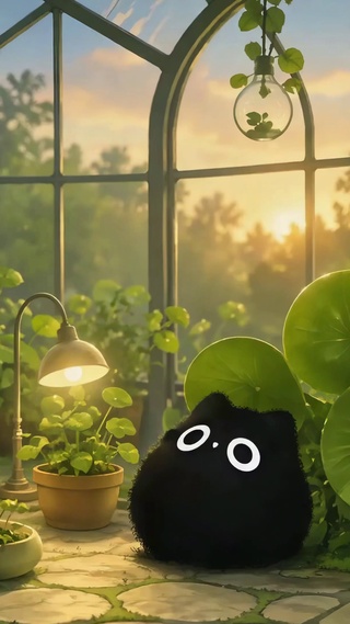 阳光花房可爱小黑球